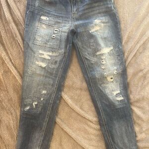 Maurices Women's Distressed Skinny Jeans — Washed Blue